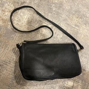 VTG Mid Western Sport Togs Crossbody Genuine Deer Skin Black Shoulder Purse USA